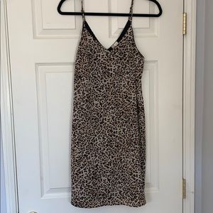 Leopard print mini slip dress